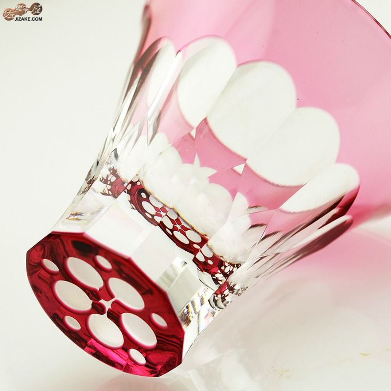 木箱入】八千代切子 万華鏡 杯(紅梅柄) LS19759SAU-C694-S1 | 日本酒