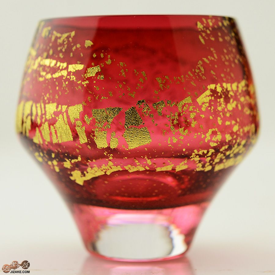 木箱入】江戸硝子　紅玻璃(べにはり)　冷酒杯(純米酒)　LS19610RAU
