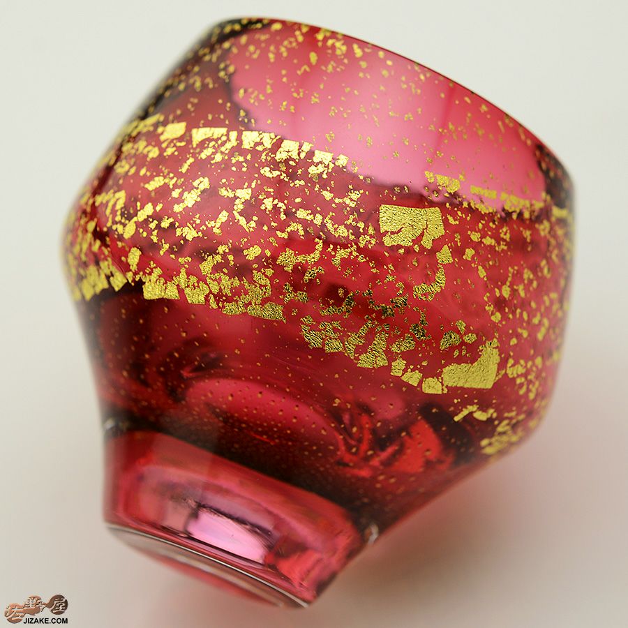 木箱入】江戸硝子　紅玻璃(べにはり)　冷酒杯(純米酒)　LS19610RAU