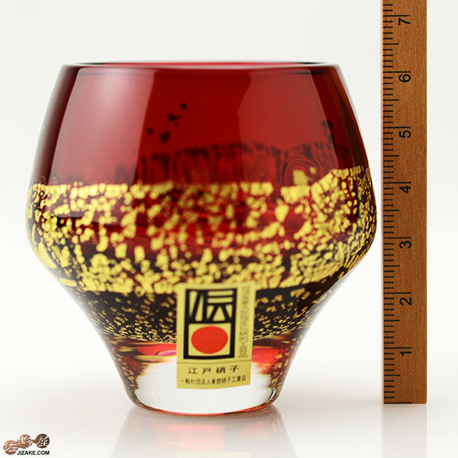 木箱入】江戸硝子　紅玻璃(べにはり)　冷酒杯(純米酒)　LS19610RAU