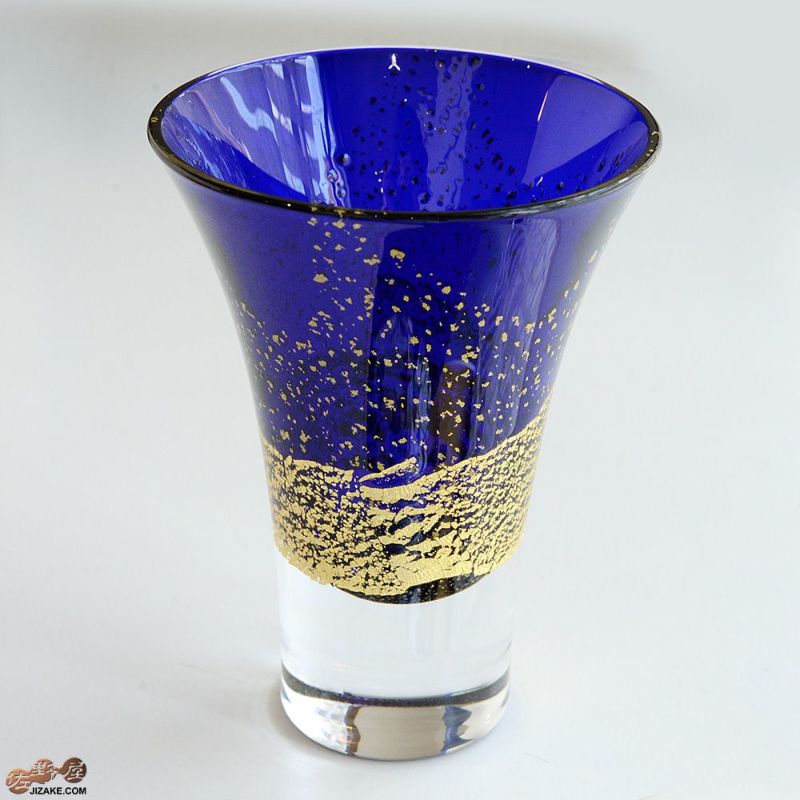 【木箱入】江戸硝子　瑠璃玻璃(るりはり)　冷酒杯　LS19617RULM