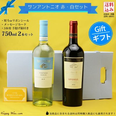 ◎【送料込み・カートン入り】イタリア定番!サンアントニオ 赤・白セット【8】 750ml×2本