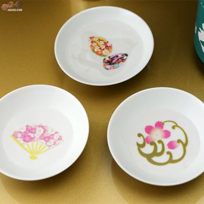【箱入】温感白平盃 和柄3個セット