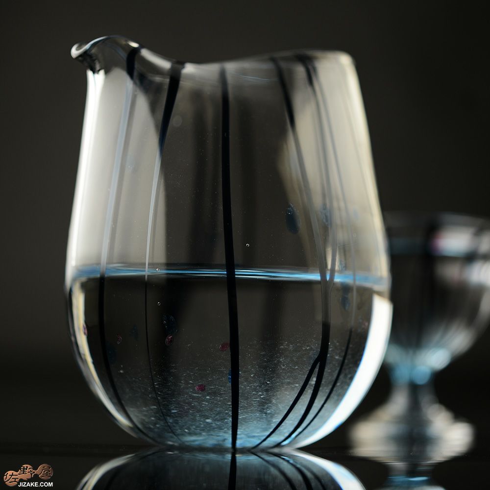 【箱入】玄　底ブルー　片口　伊藤泰三　SUN GLASS STUDIO KYOTO