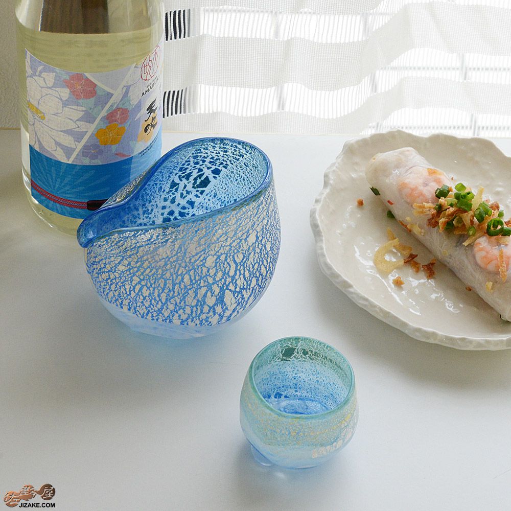 【箱入】風のしらべ　渓流　酒盃　伊藤泰三　SUN GLASS STUDIO KYOTO