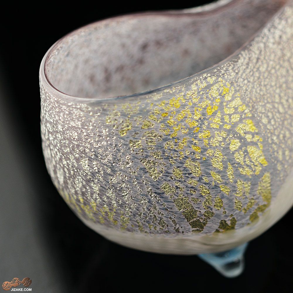 【箱入】風のしらべ　パープル 底ブルー　片口　伊藤泰三　SUN GLASS STUDIO KYOTO