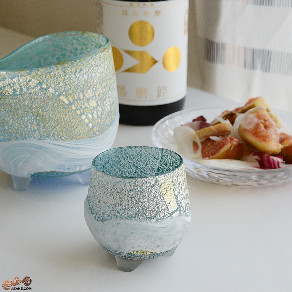 SUN GLASS STUDIO KYOTO　風のしらべ　捻り風　酒盃