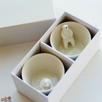 【箱入】シロクマの熊五郎 白　いい湯だな＆こんばんは　2個セット(簡易ギフトラッピング済)