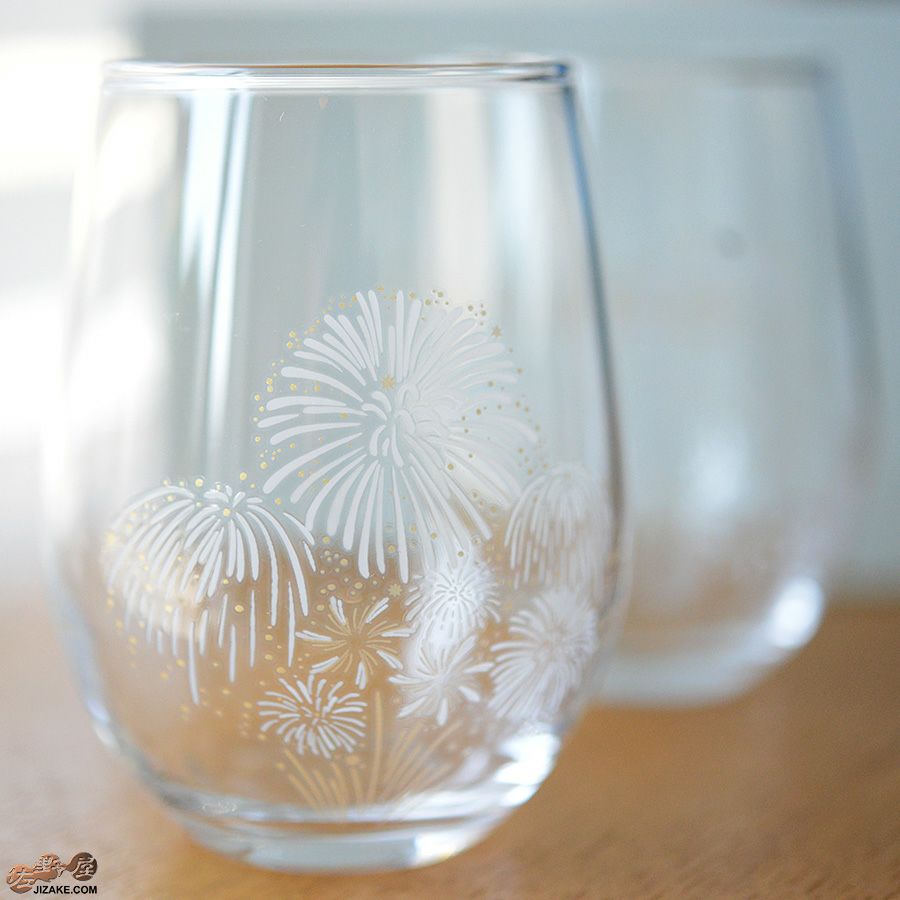 【箱入】冷感花火　フリーグラス　ペアセット 盃　杯