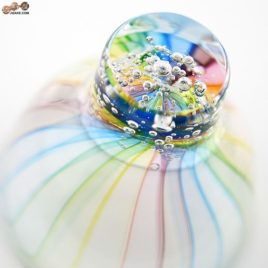 studio iiro スタジオイイロ 大東健太 【箱入】キャンディ泡入　ぐい呑み　薄レインボー