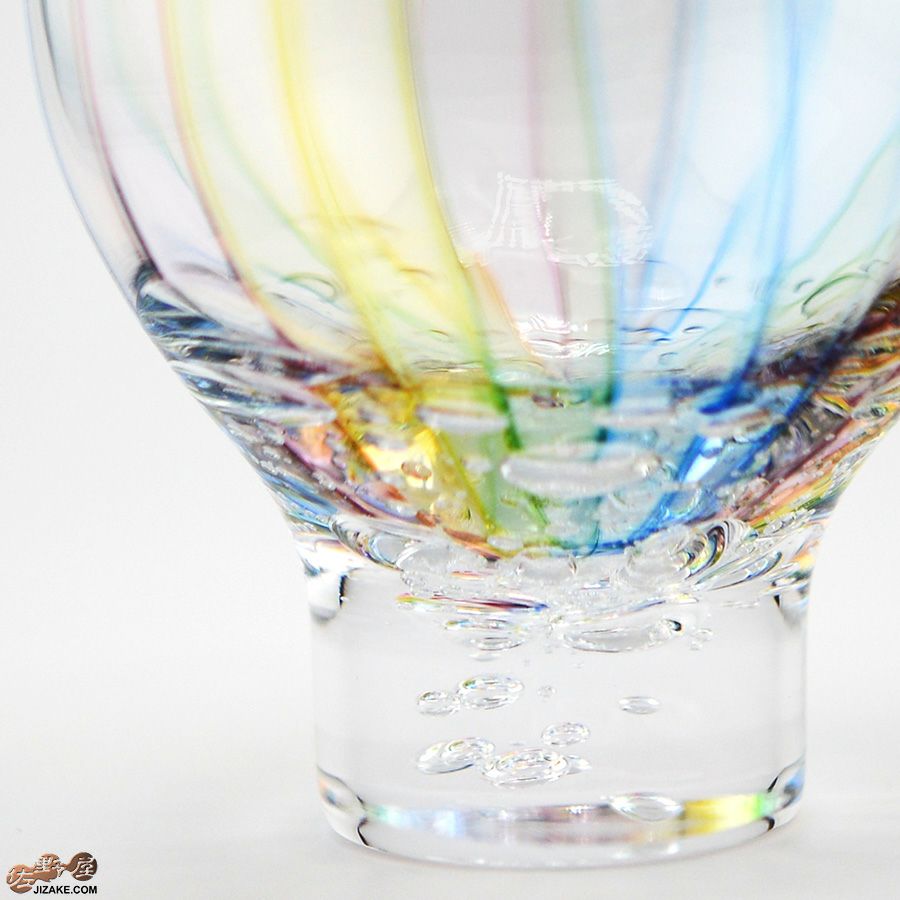 studio iiro スタジオイイロ 大東健太 【箱入】キャンディ泡入　片口　薄レインボー