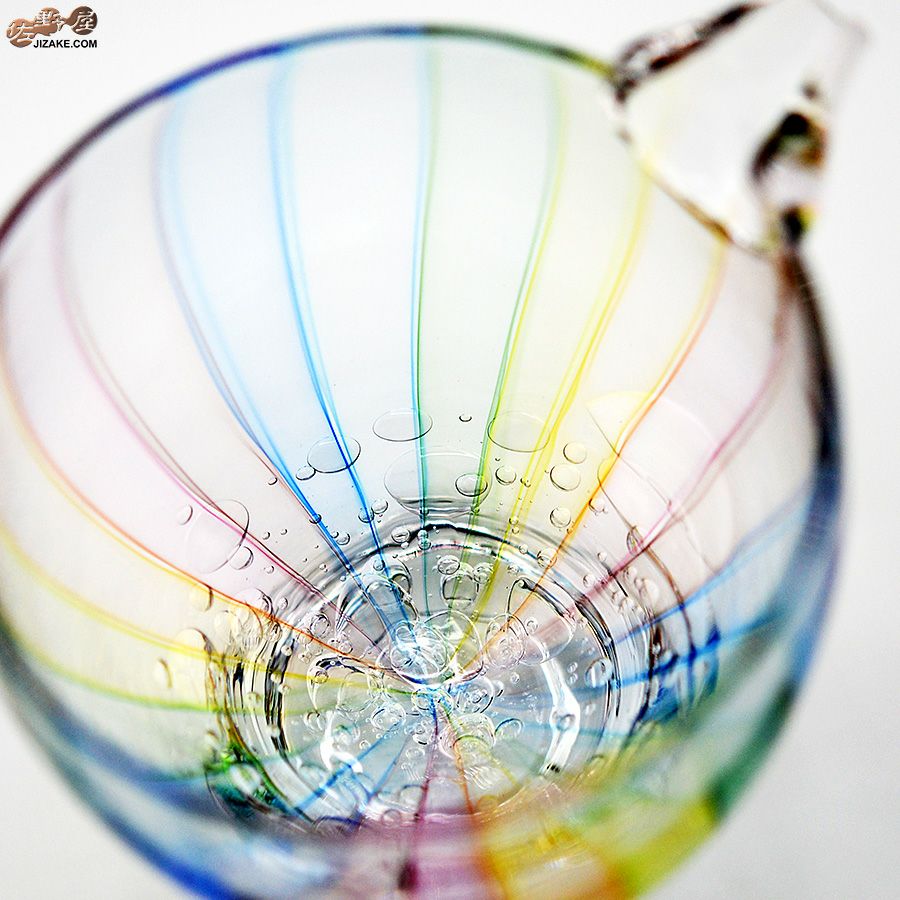 studio iiro スタジオイイロ 大東健太 【箱入】キャンディ泡入　片口　薄レインボー