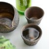陶芸家　谷口純一 【簡易ラッピング】谷口純一作　螺髪（らほつ）ぐい呑み角