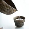 陶芸家　谷口純一 【簡易ラッピング】谷口純一作　螺髪（らほつ）ぐい呑み角