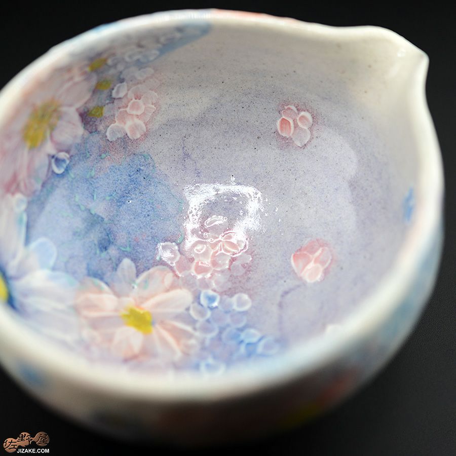 瀬戸焼 【箱入り】野村晃子 花酒器 片口　