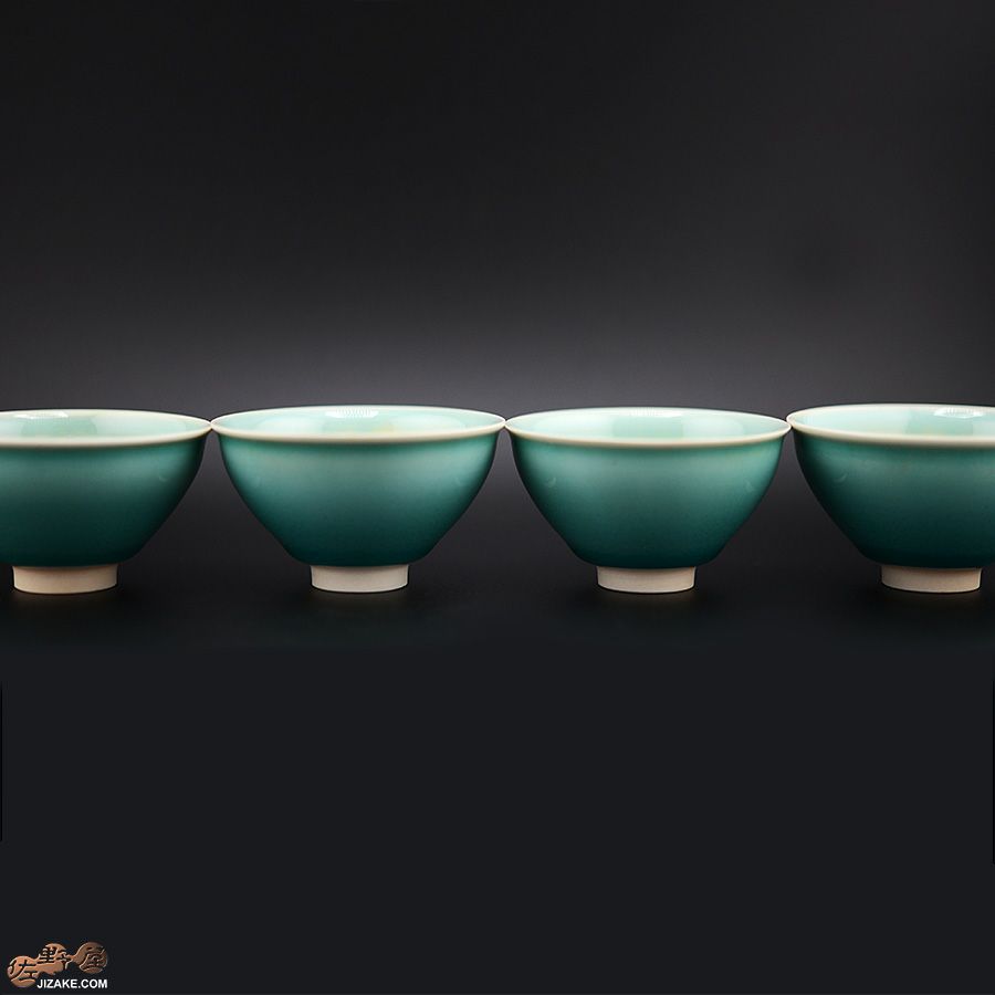 京焼 観芙(みふ) 【箱入】早川元観　緑麗（りょくれい）　ぐい呑