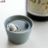陶磁器 楽土(らくど) シロクマの熊五郎 グレー　こんばんは