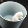 陶磁器 楽土(らくど) シロクマの熊五郎 グレー　こんばんは