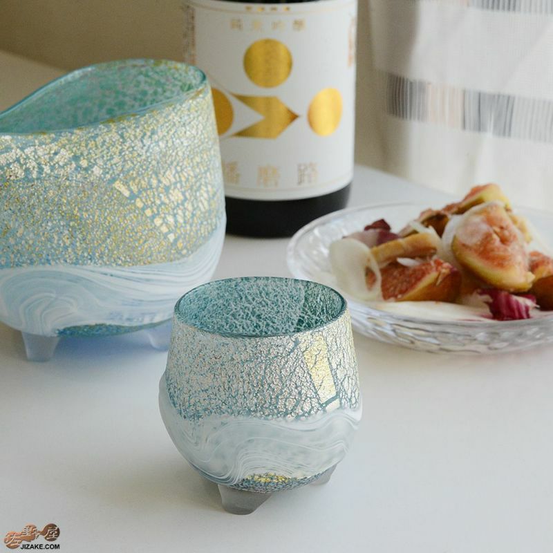 SUN GLASS STUDIO KYOTO 【箱入】風のしらべ　雨情　酒盃