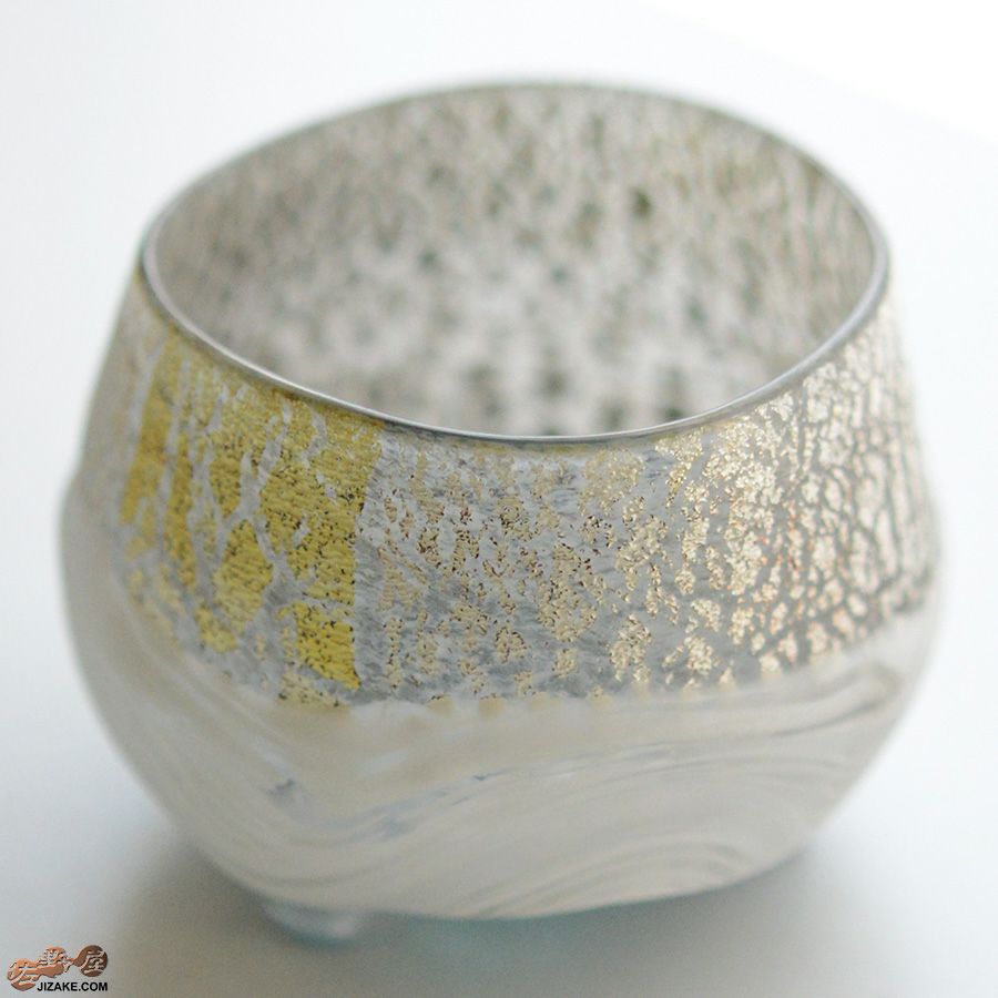 SUN GLASS STUDIO KYOTO　【箱入】風のしらべ　銀霜　酒盃