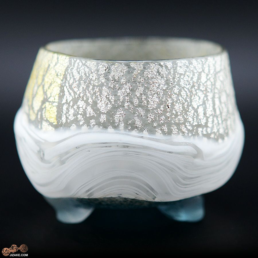 SUN GLASS STUDIO KYOTO　【箱入】風のしらべ　銀霜　酒盃