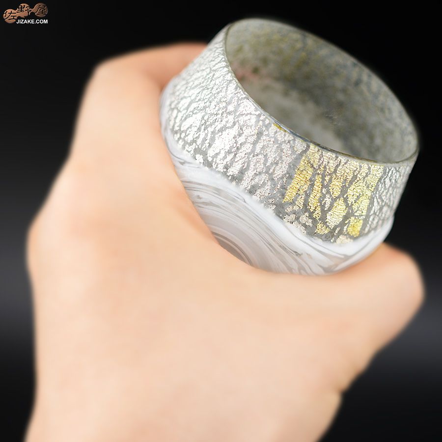 SUN GLASS STUDIO KYOTO　【箱入】風のしらべ　銀霜　酒盃