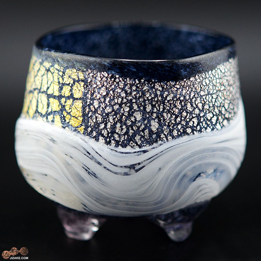 SUN GLASS STUDIO KYOTO　【箱入】風のしらべ　夜叉　底薄紫　酒盃