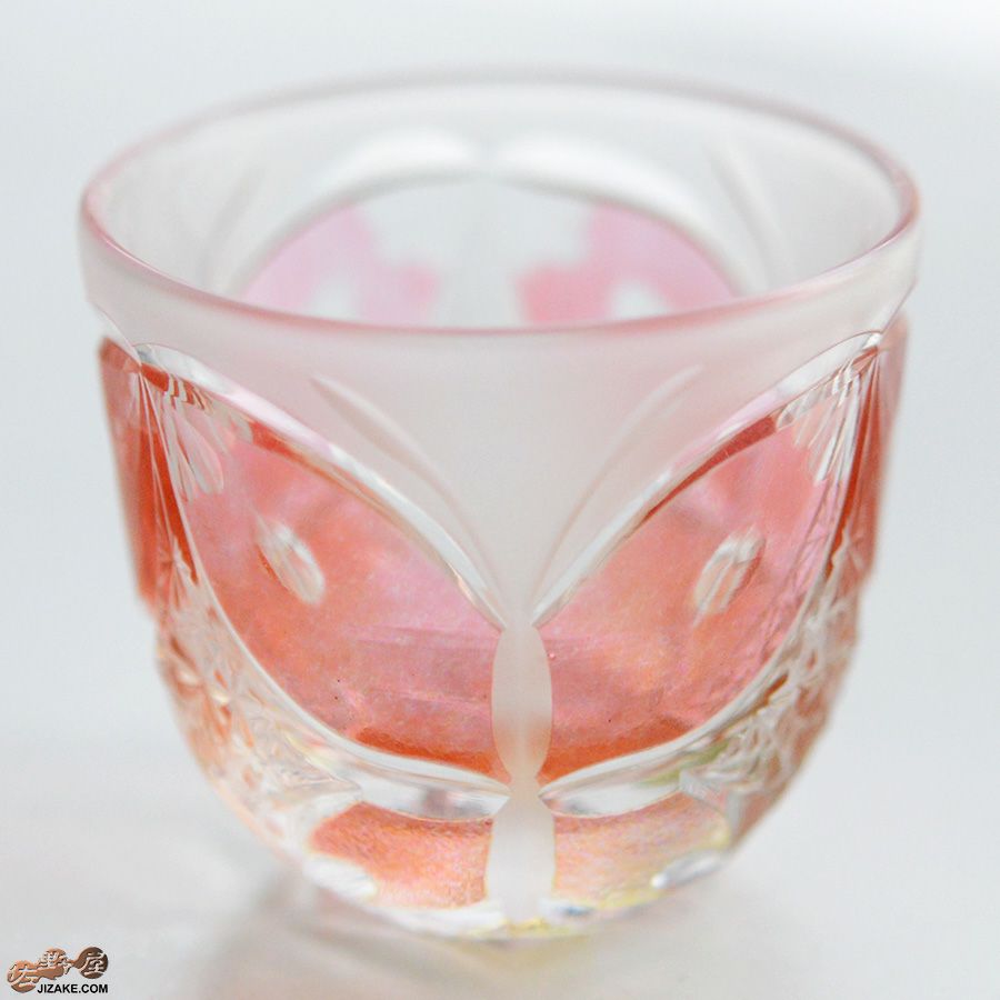 【箱入り】塩原清夏　切子ぐいのみ　蝶
