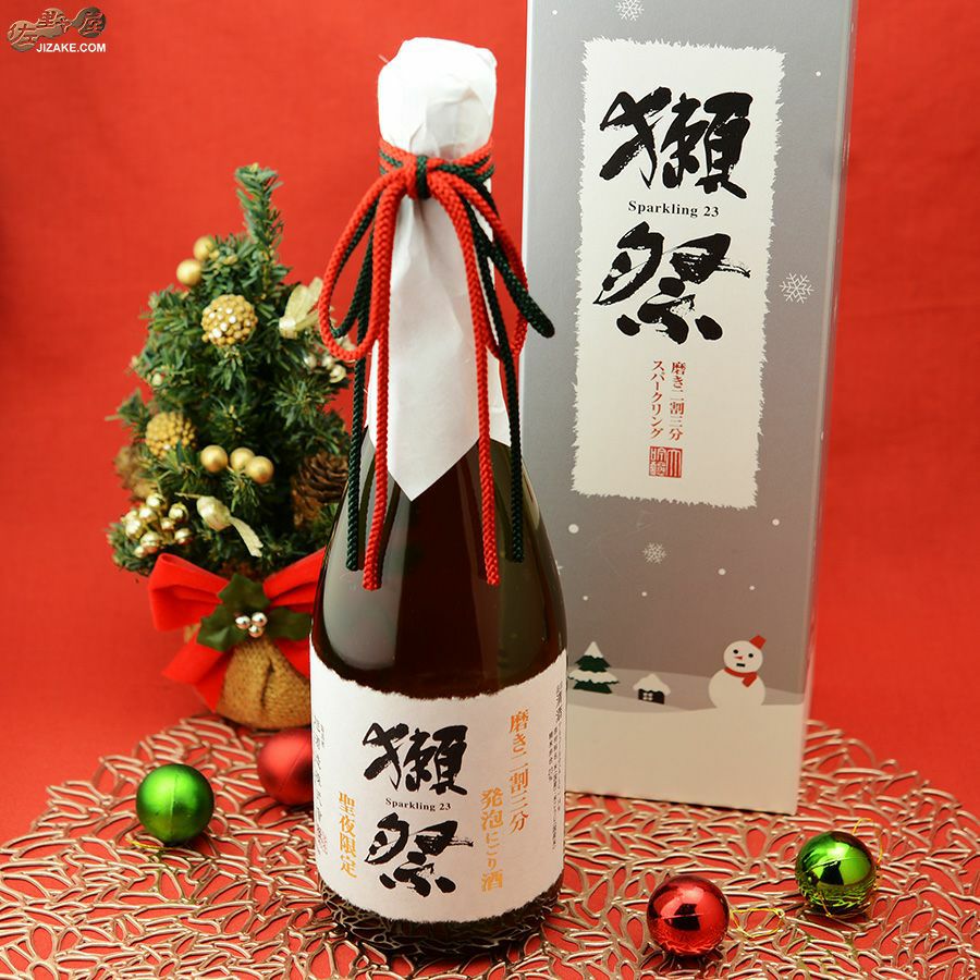 【箱入】獺祭　磨き二割三分　発泡にごり酒　クリスマスカートン入り　生酒　(獺祭ロゴ入り貴人グラス付き)