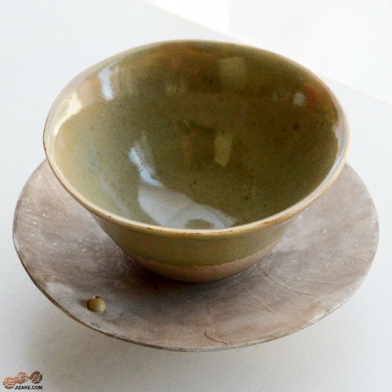 アントノヴァマリコ　銀彩　三つ足　盃・台セット　青磁