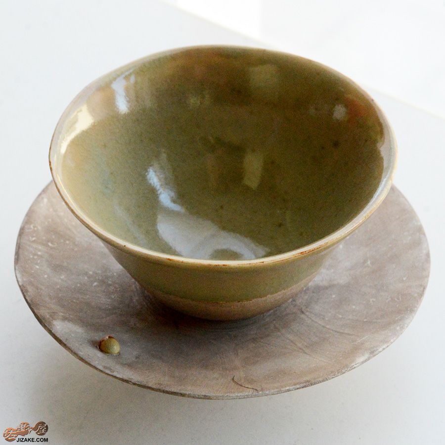 アントノヴァマリコ　銀彩　三つ足　盃・台セット　青磁