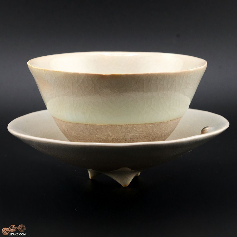 アントノヴァマリコ　銀彩盃　三つ足　盃・台セット　白磁