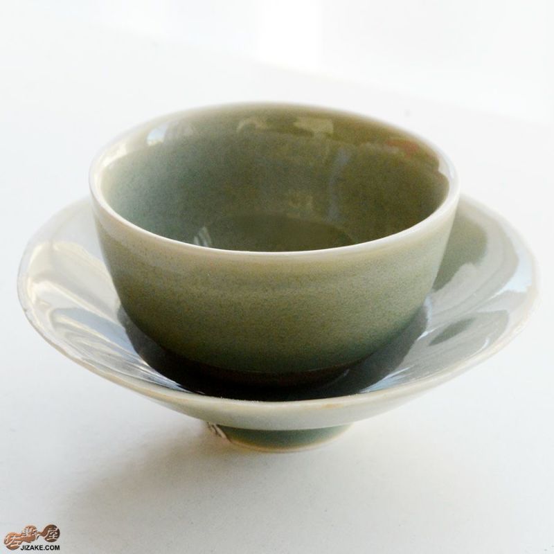 アントノヴァマリコ　銀彩盃・台セット　青磁