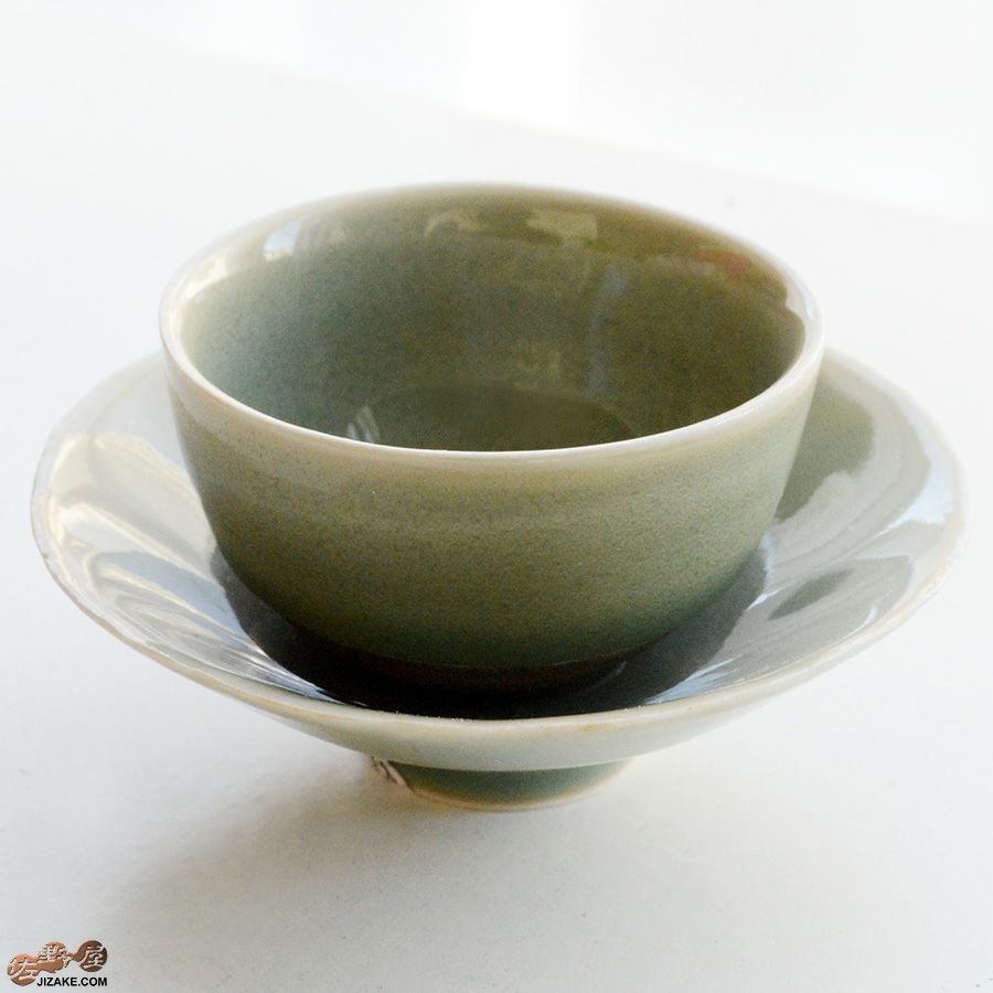 アントノヴァマリコ　銀彩盃・台セット　青磁