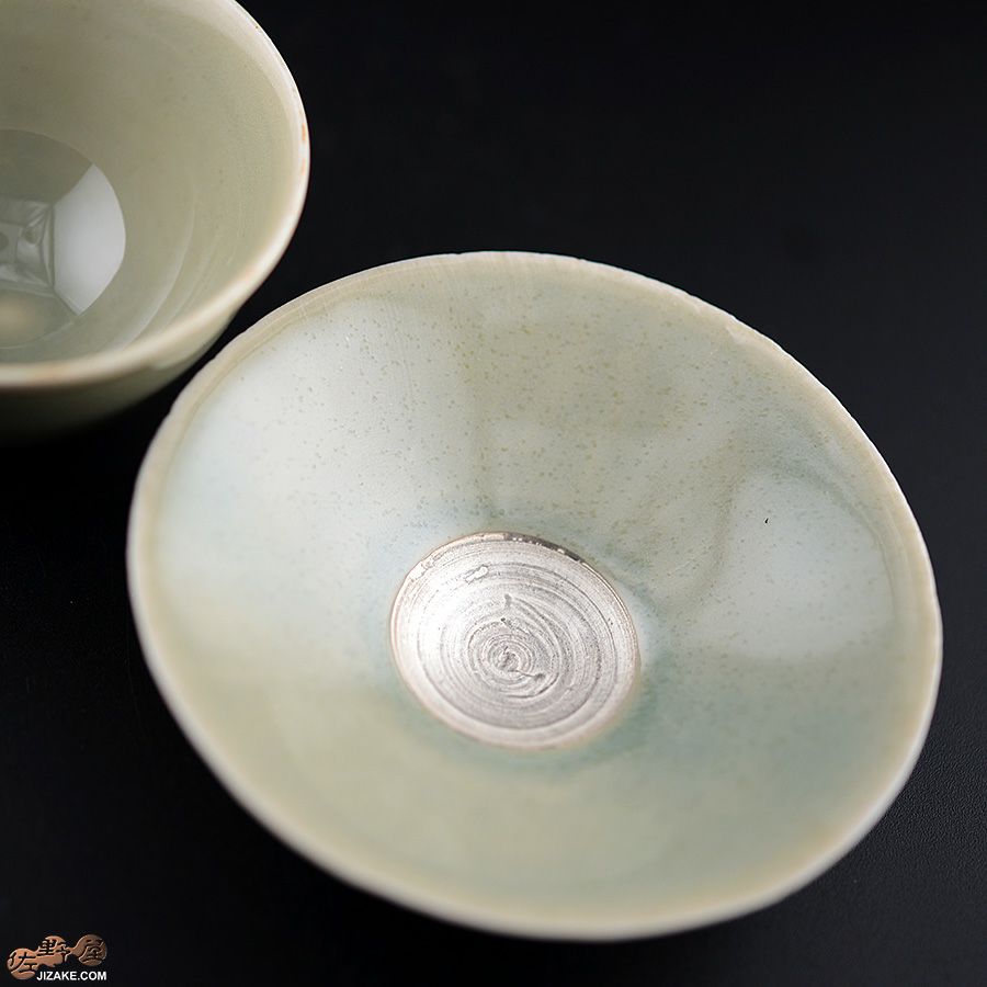 アントノヴァマリコ　銀彩盃・台セット　青磁