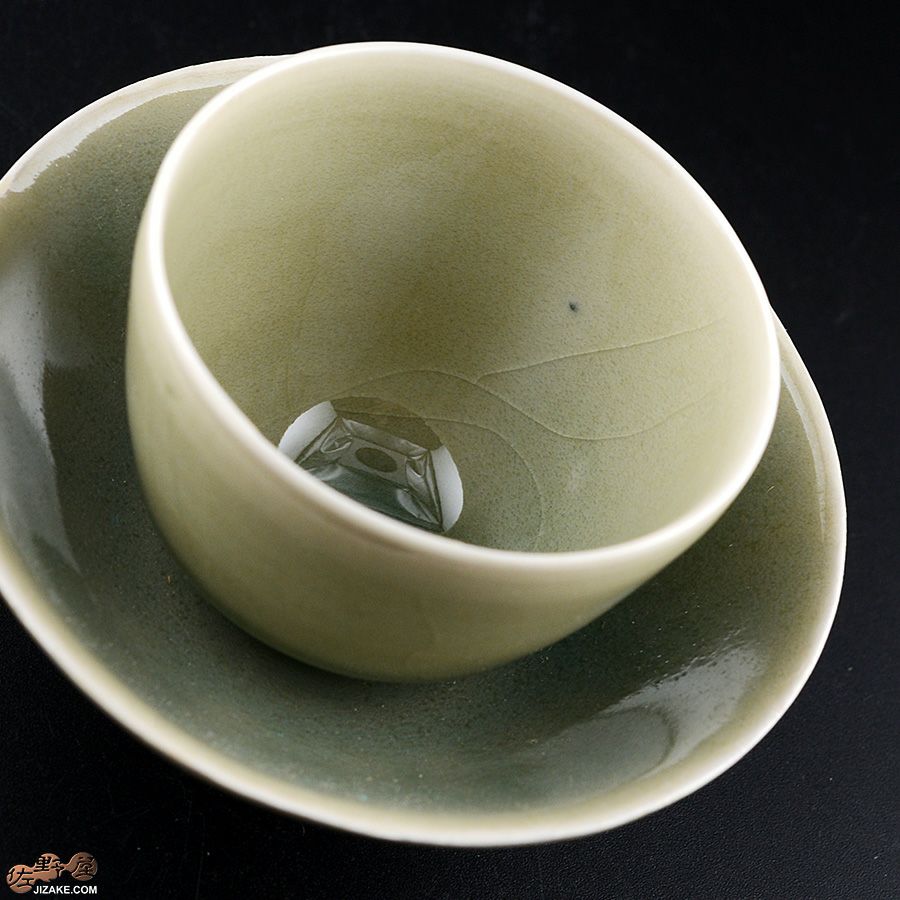 アントノヴァマリコ　銀彩盃・台セット　青磁