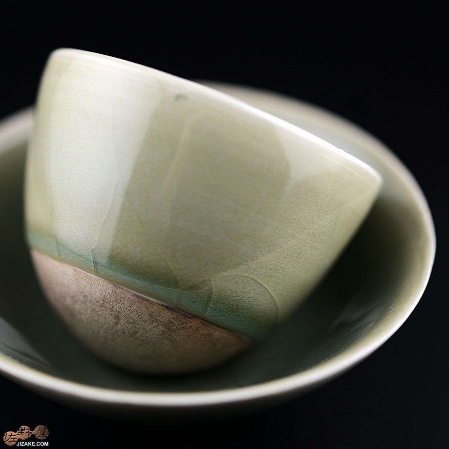 アントノヴァマリコ　銀彩盃・台セット　青磁