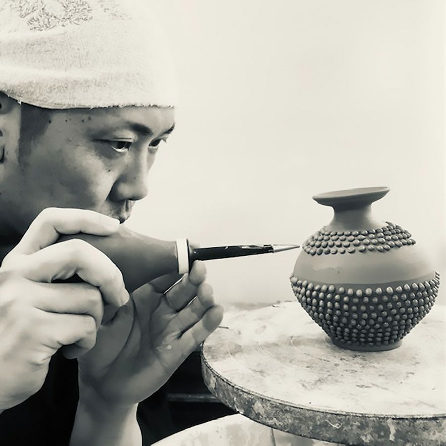 谷口純一作　螺髪（らほつ）ぐい呑み