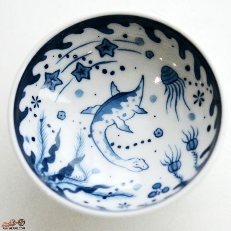 KoneKoneLabCue 染付盃　プレシオサウルス