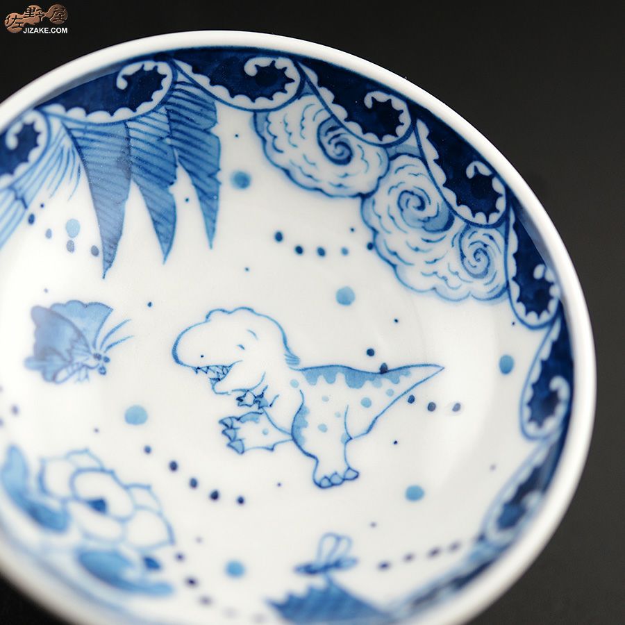 KoneKoneLabCue 染付盃　ティラノサウルス