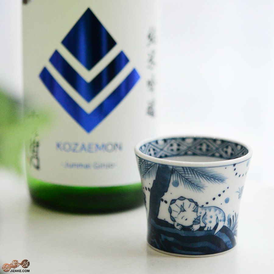 KoneKoneLabCue 染付ぐい呑み　トリケラトプス