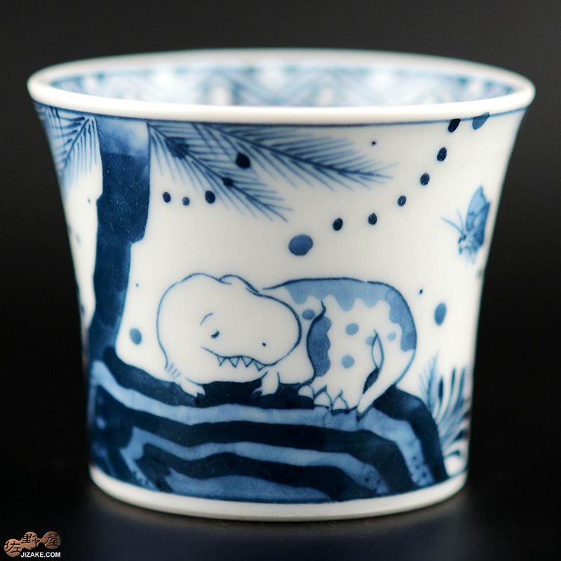 KoneKoneLabCue 染付ぐい呑み　ティラノサウルス