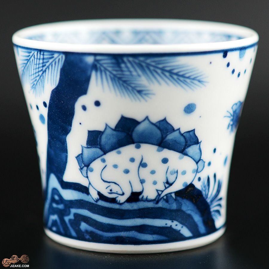 KoneKoneLabCue 染付ぐい呑み　ステゴサウルス