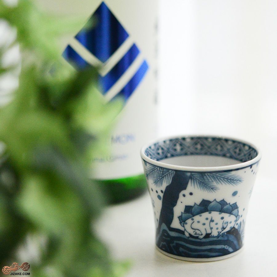 KoneKoneLabCue 染付ぐい呑み　ステゴサウルス