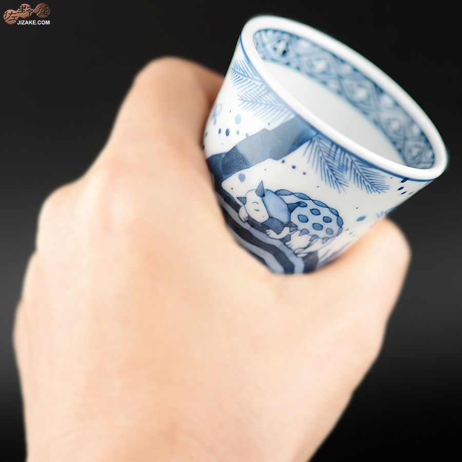 KoneKoneLabCue 染付ぐい呑み　アンキロサウルス